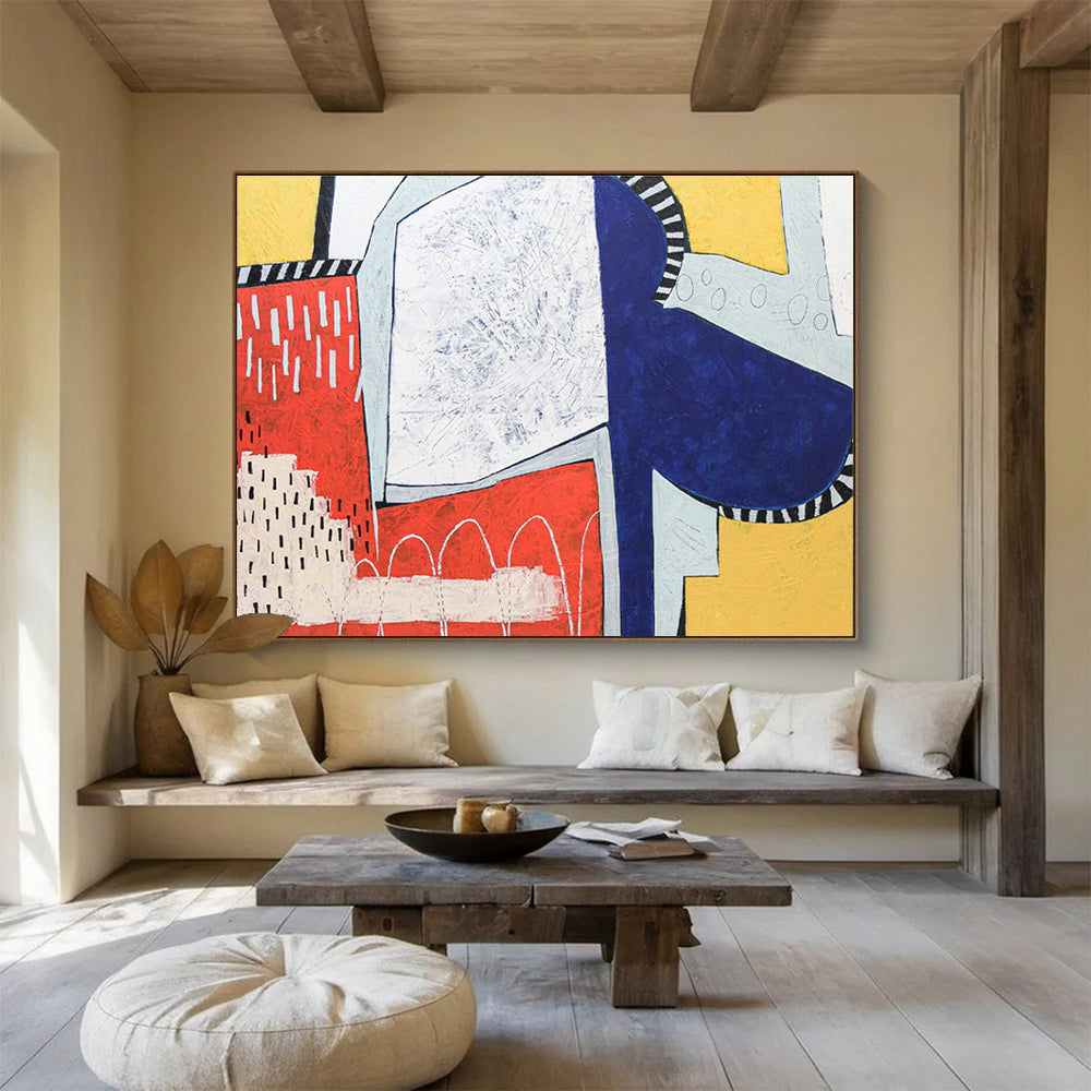 Large Custom Abstract Hand-Painted Art for Tropical Rainforest Treehouse Classroom DLZ2928
