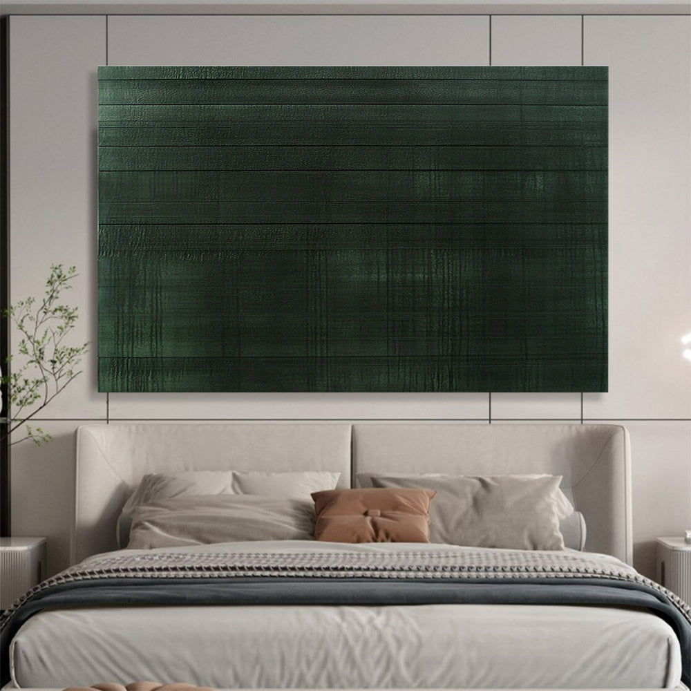 Dark Green Textured - Striped Abstract Painting DYP050