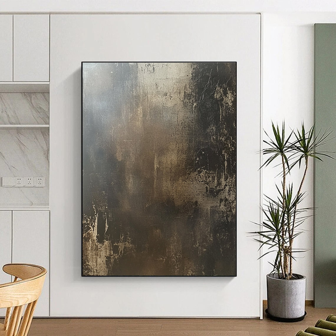 Dark Brown and Beige Textured Abstract with Subtle Variations GER253