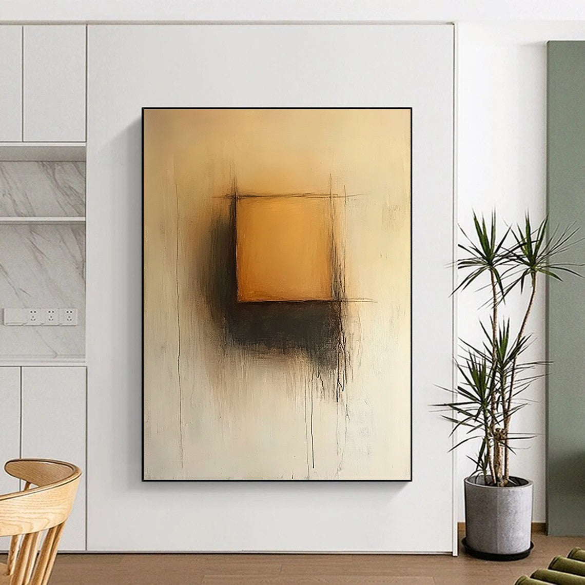 Subtle Orange Square Abstract with Soft Textures GER235