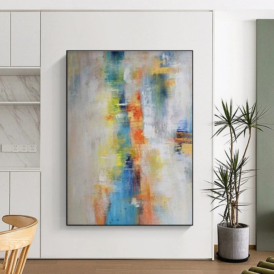 Subtle Color Gradient Abstract Painting with Soft Transitions ADGE412