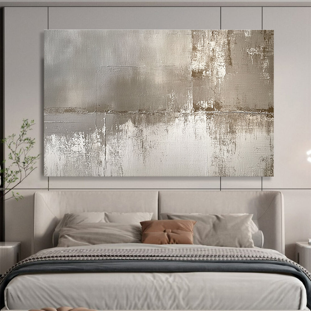 Gray Beige Textured - Industrial Abstract Painting DYP037