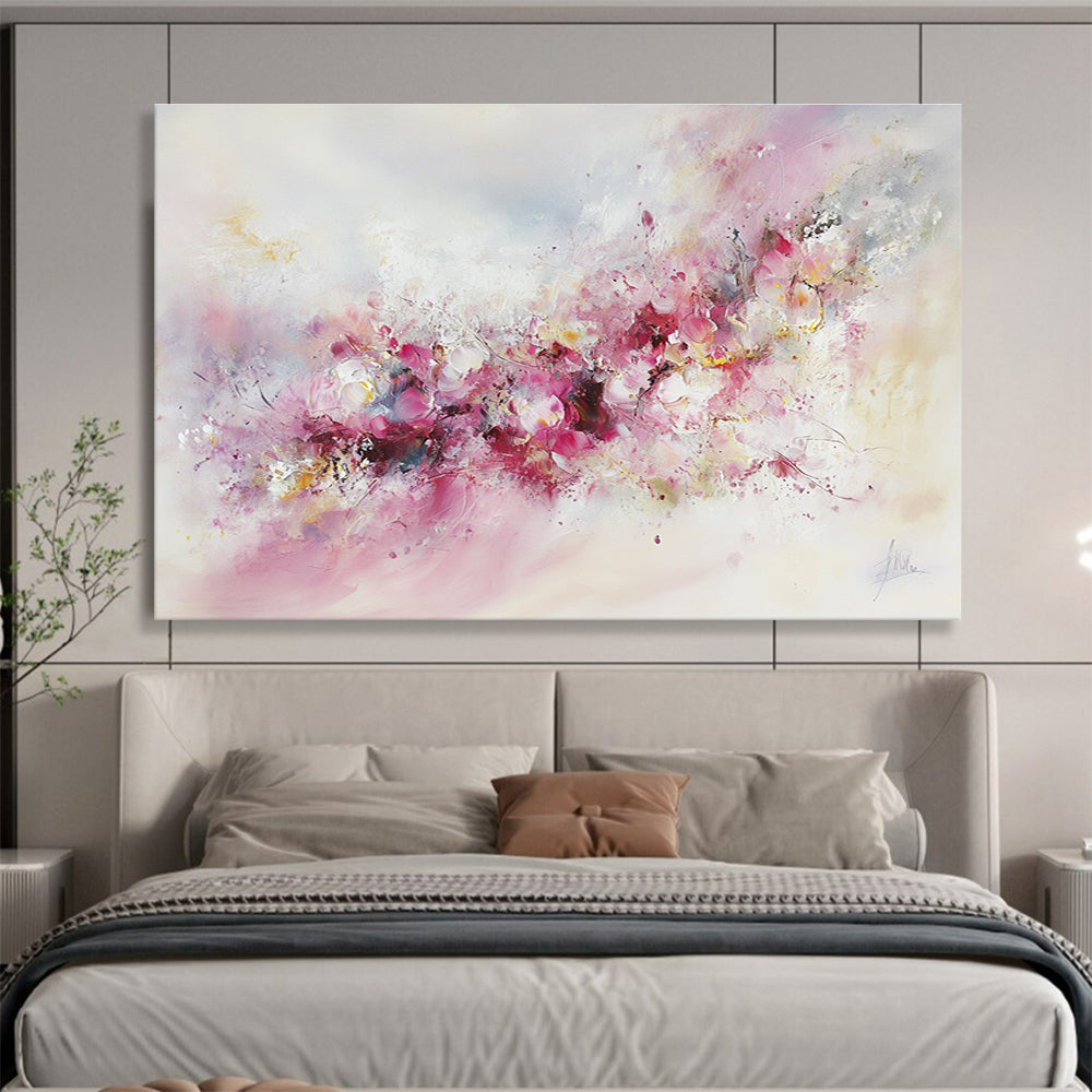 Soft Pink Floral Abstract Painting with Delicate Hues DYP350