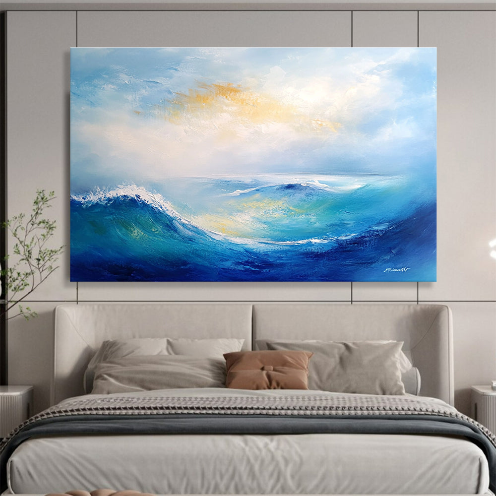 Blue Wave Abstract Painting with Light and Color DYP279