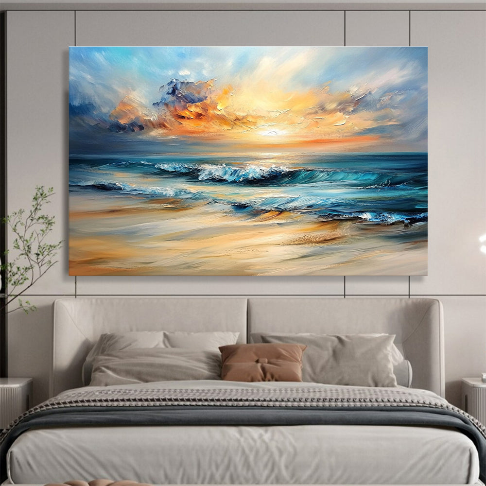 Sunset Beach Abstract - Realistic Impressionist Abstract Painting DYP007