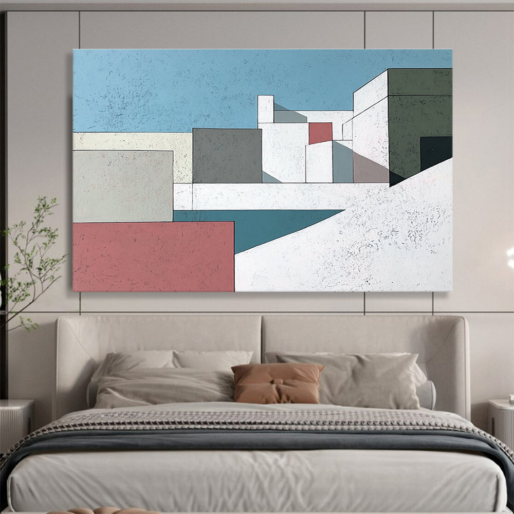 Colorful Geometric Architectural Abstract Painting DYP080