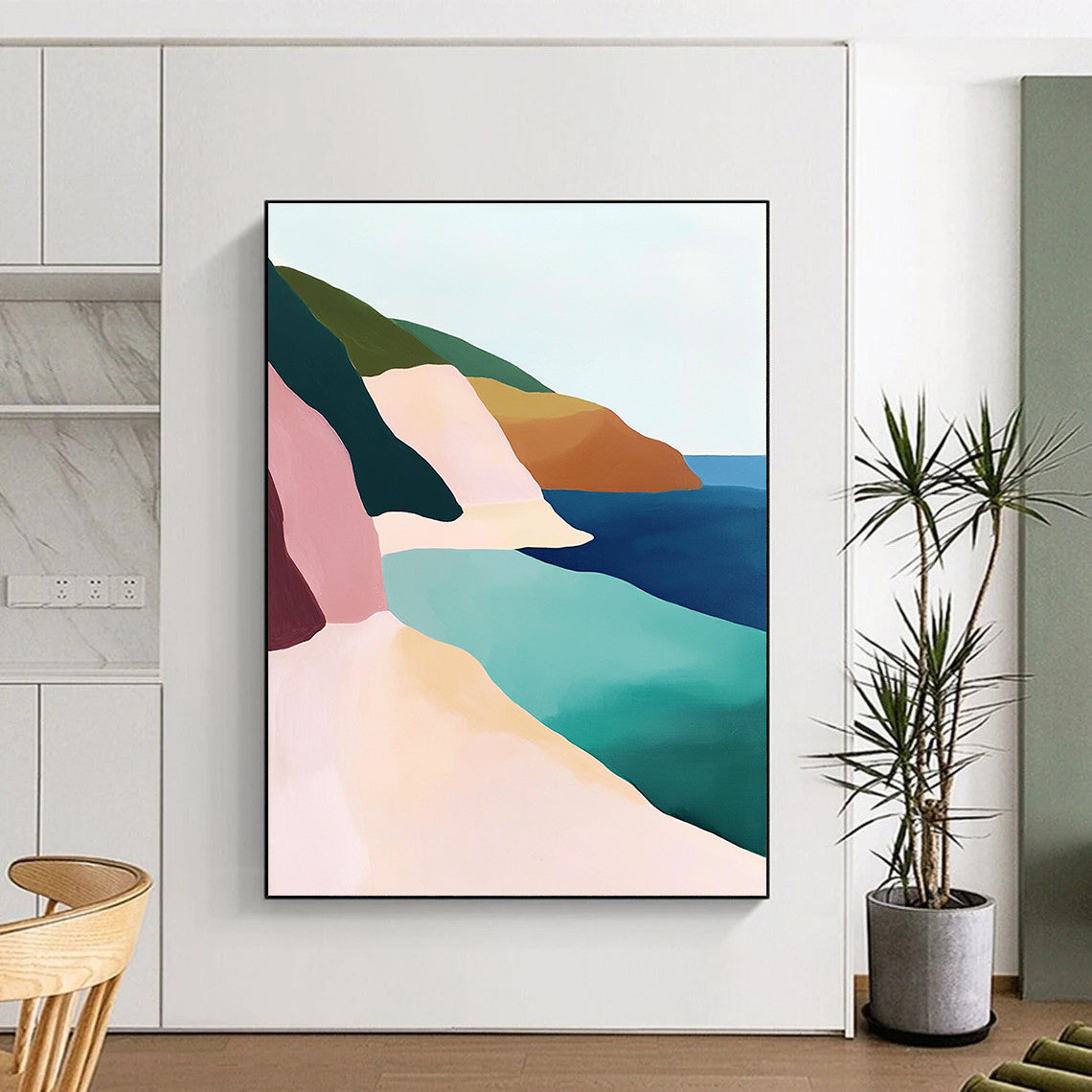 Minimalist Coastal Abstract with Pastel Colors GER273