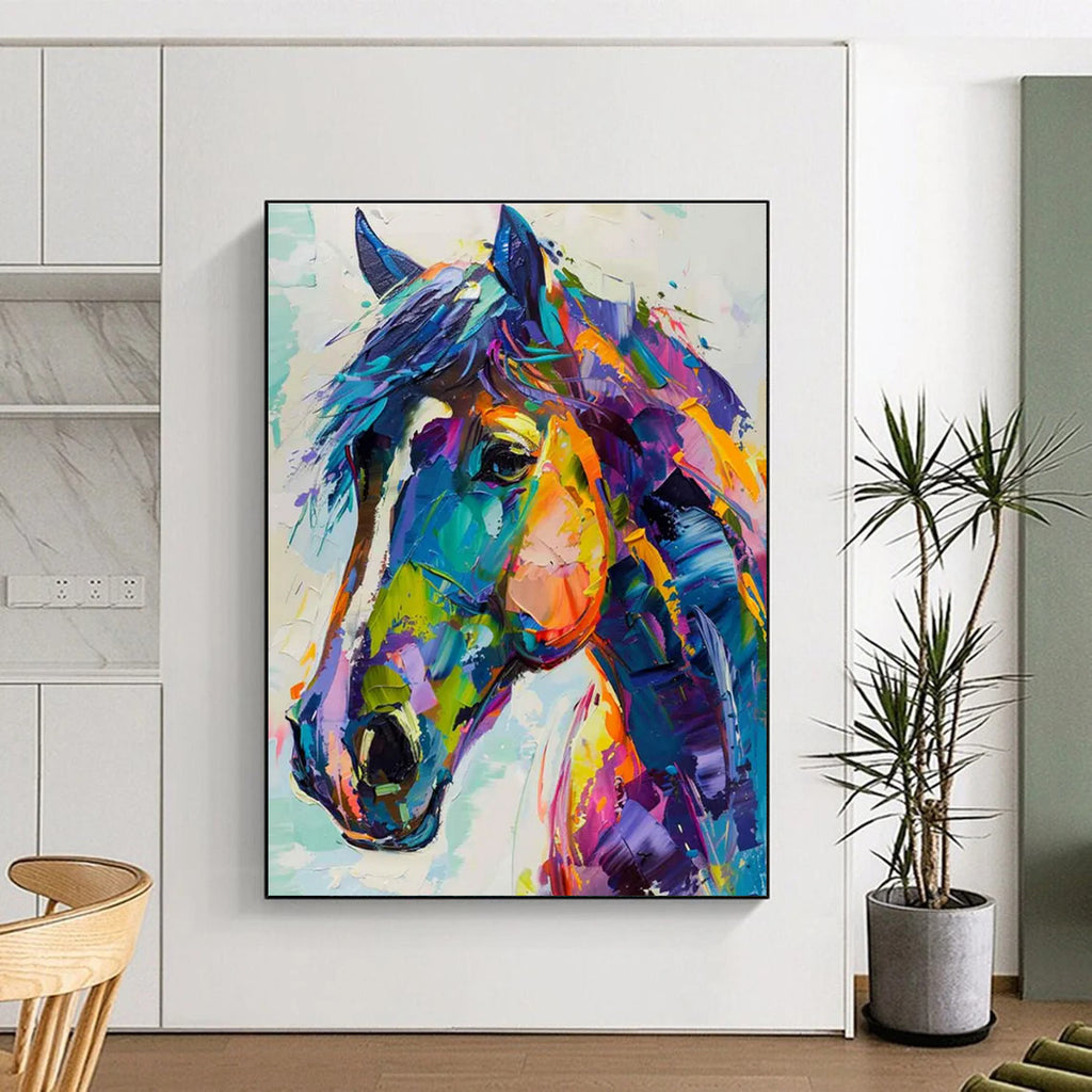Colorful Horse Head Abstract Painting ADGE086