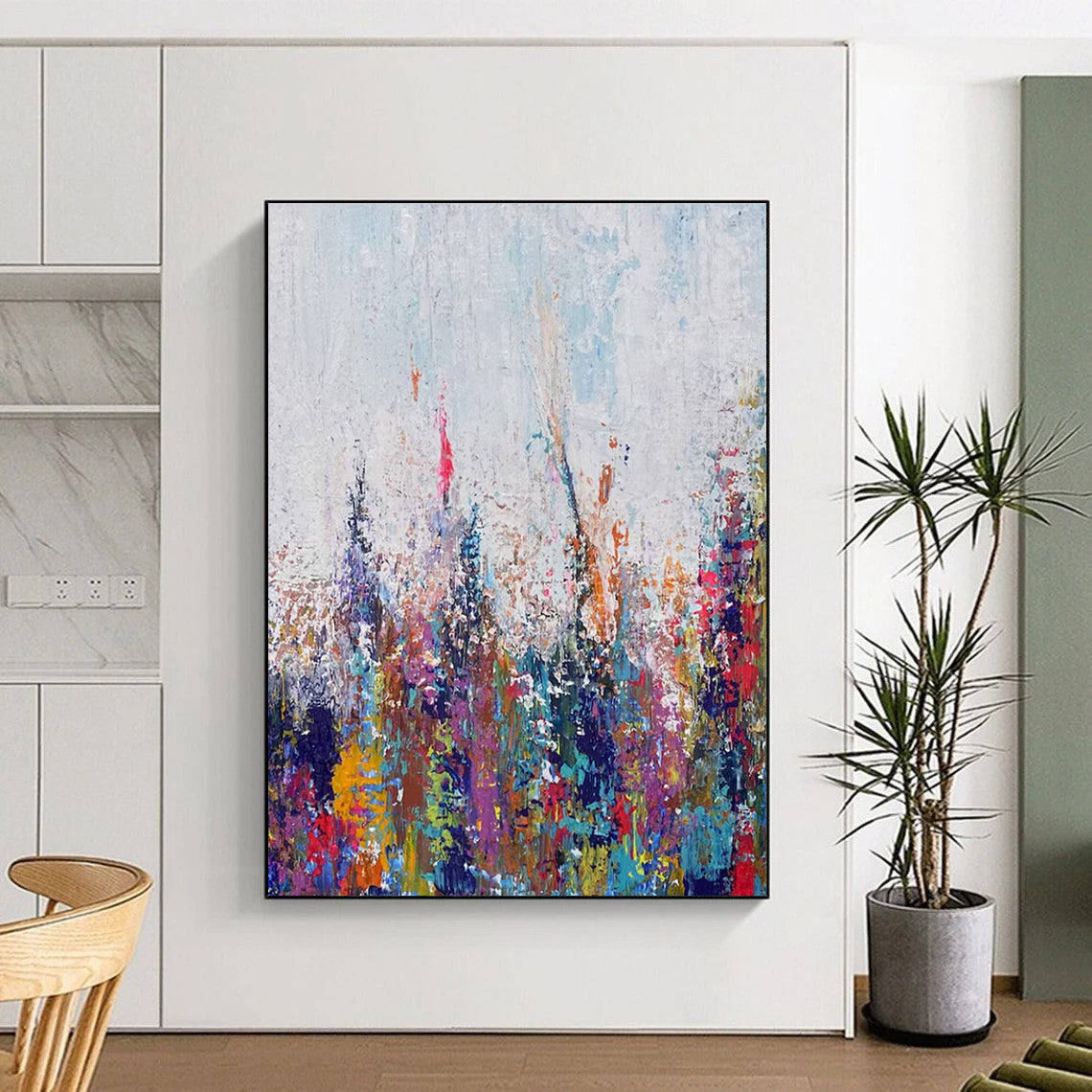 Colorful Floral Abstract Painting with Vivid Hues ADGE467