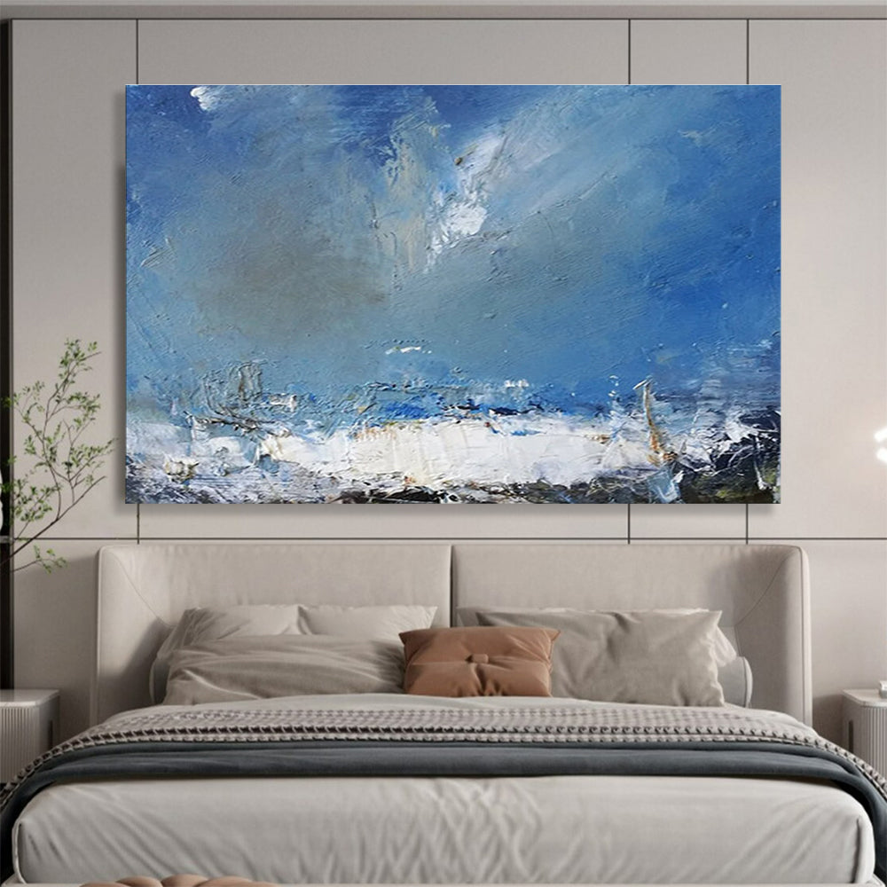 Blue Toned Sea Sky Abstract Painting THY030