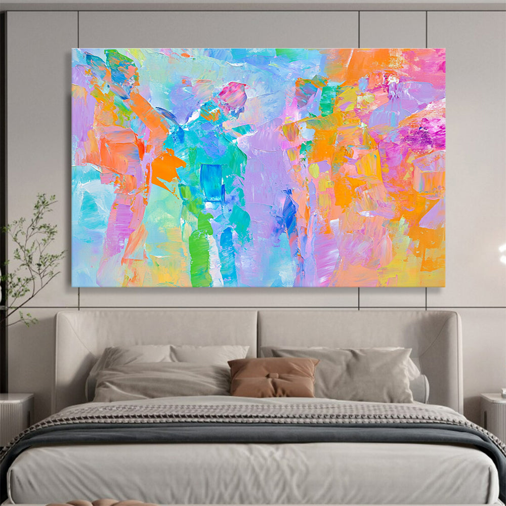 Colorful Patchwork Abstract Painting with Bright and Diverse Hues DYP344