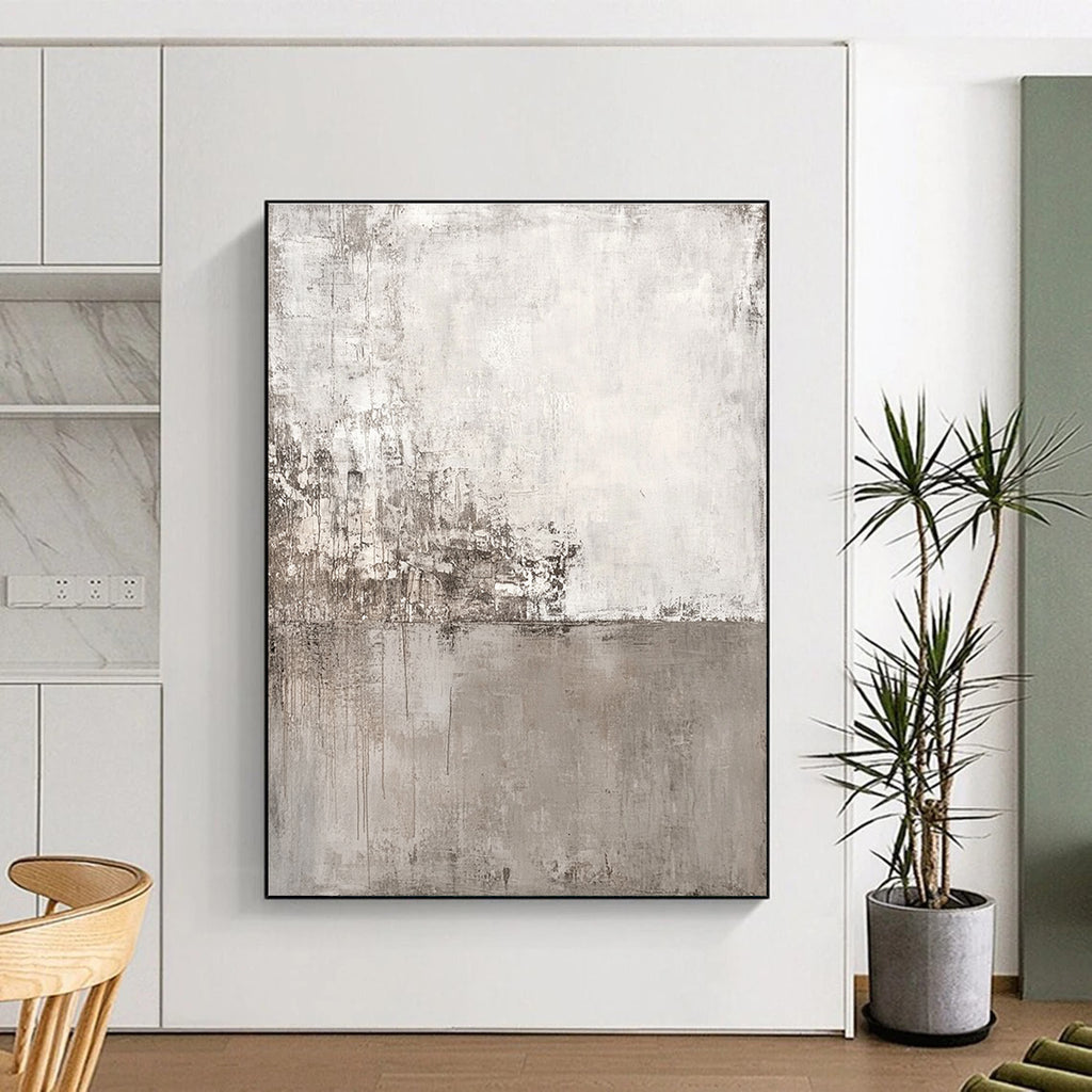 Gray Textured Abstract Painting with Subtle Layers GER120