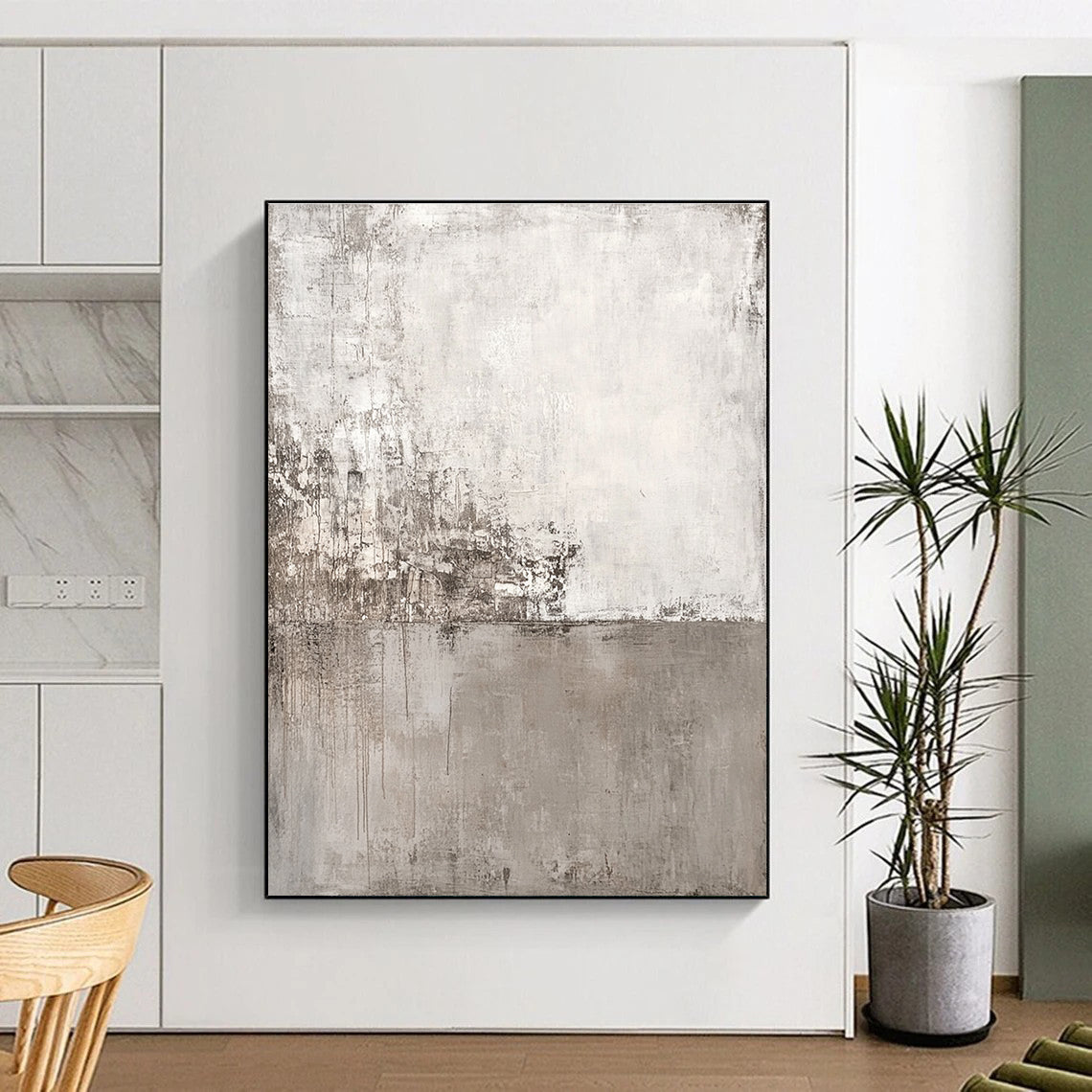 Gray Textured Abstract Painting with Subtle Layers GER120