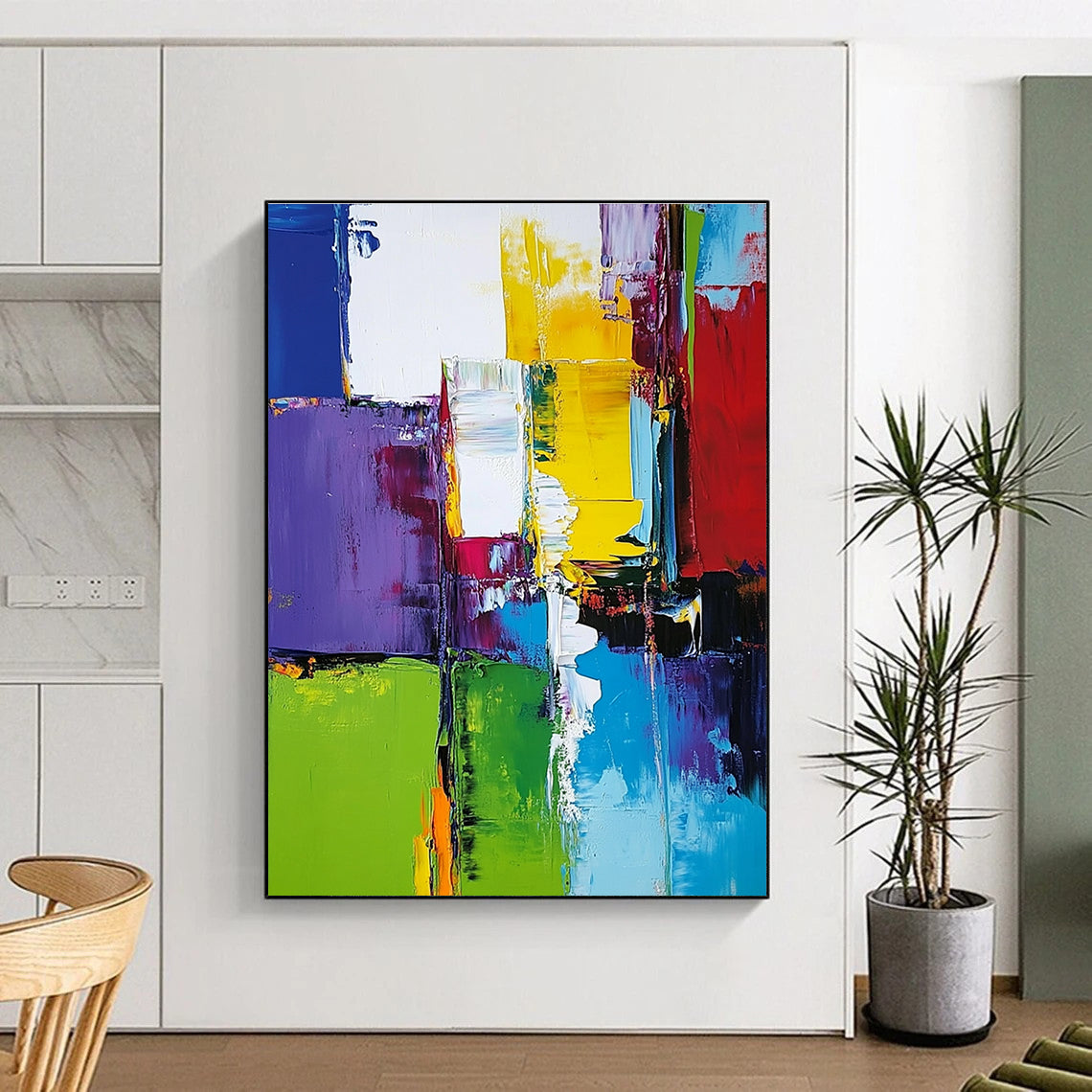 Colorful Block Abstract Painting with Bold Color Palette GER513