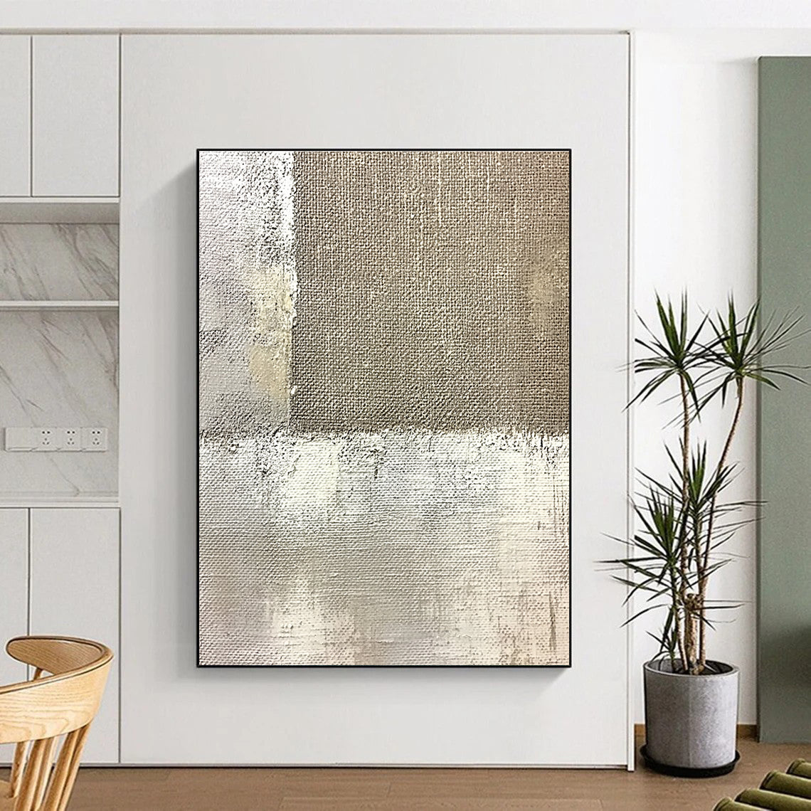 Minimalist Abstract with Beige and Gray GER338