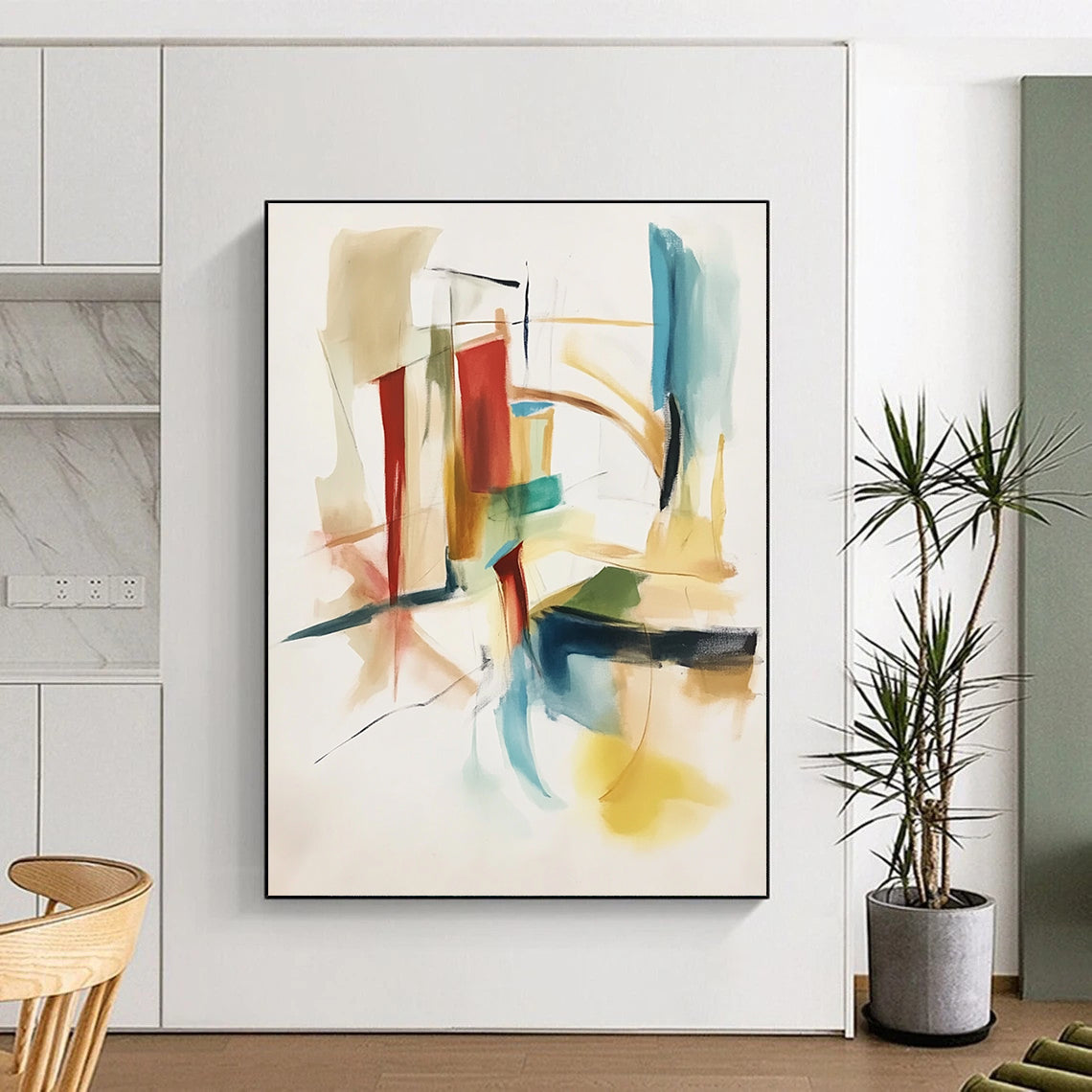 Colorful Abstract Painting with Geometric Forms GER575