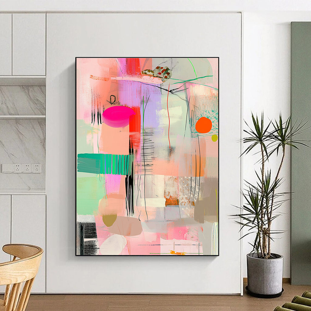 Playful Abstract with Bright Shapes and Thin Lines GER277