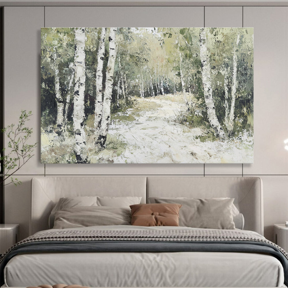 Birch Forest Path - Impressionist Landscape Painting DYP058