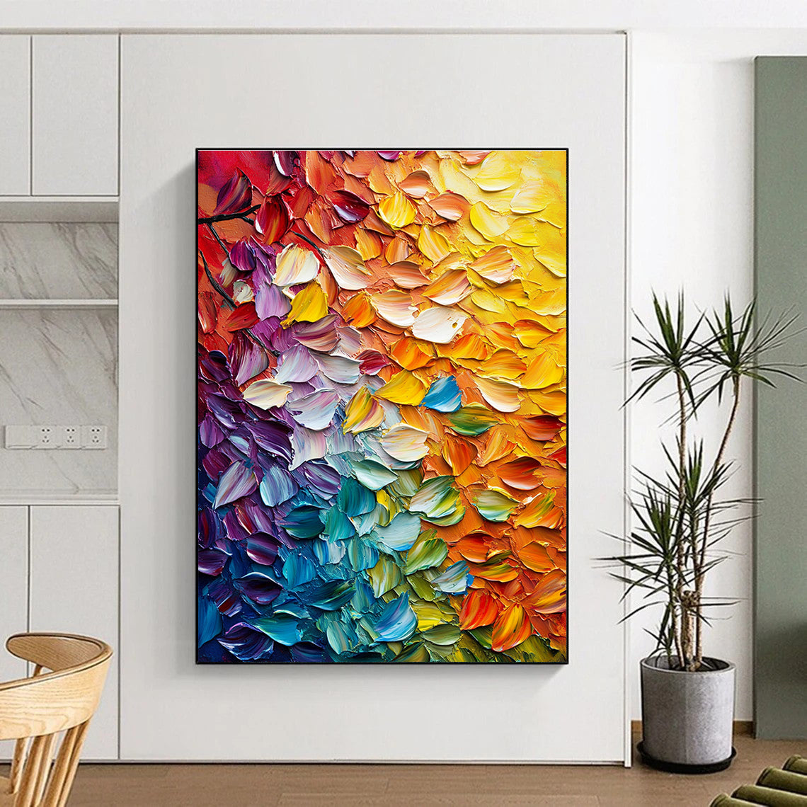 Colorful Textured Leaves Abstract Painting GER833