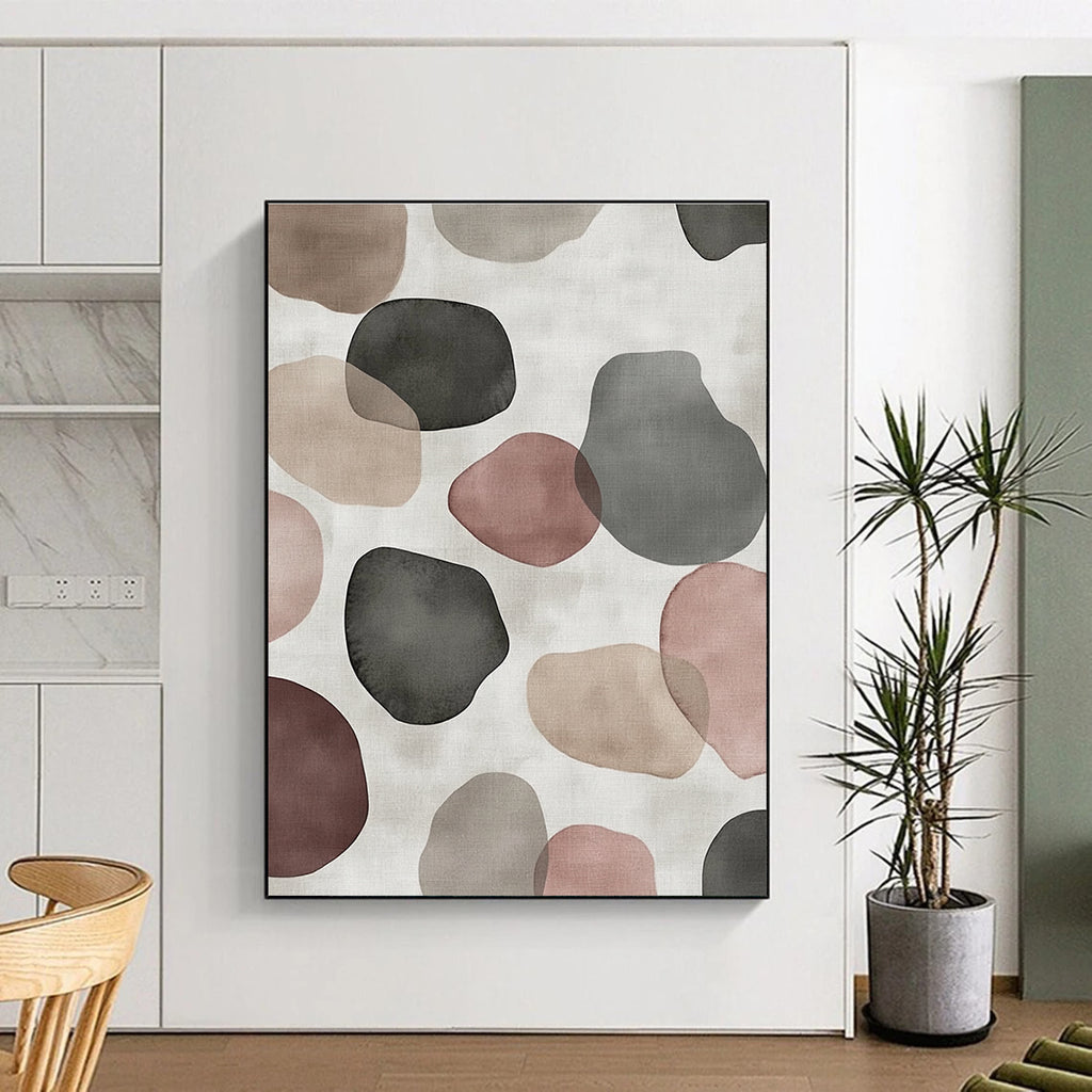 Earthy Shapes Abstract Painting with Layered Colors GER725