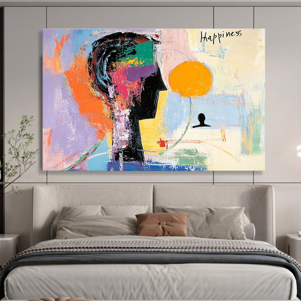 Abstract Happiness Figure Painting with Colorful Palette DYP517