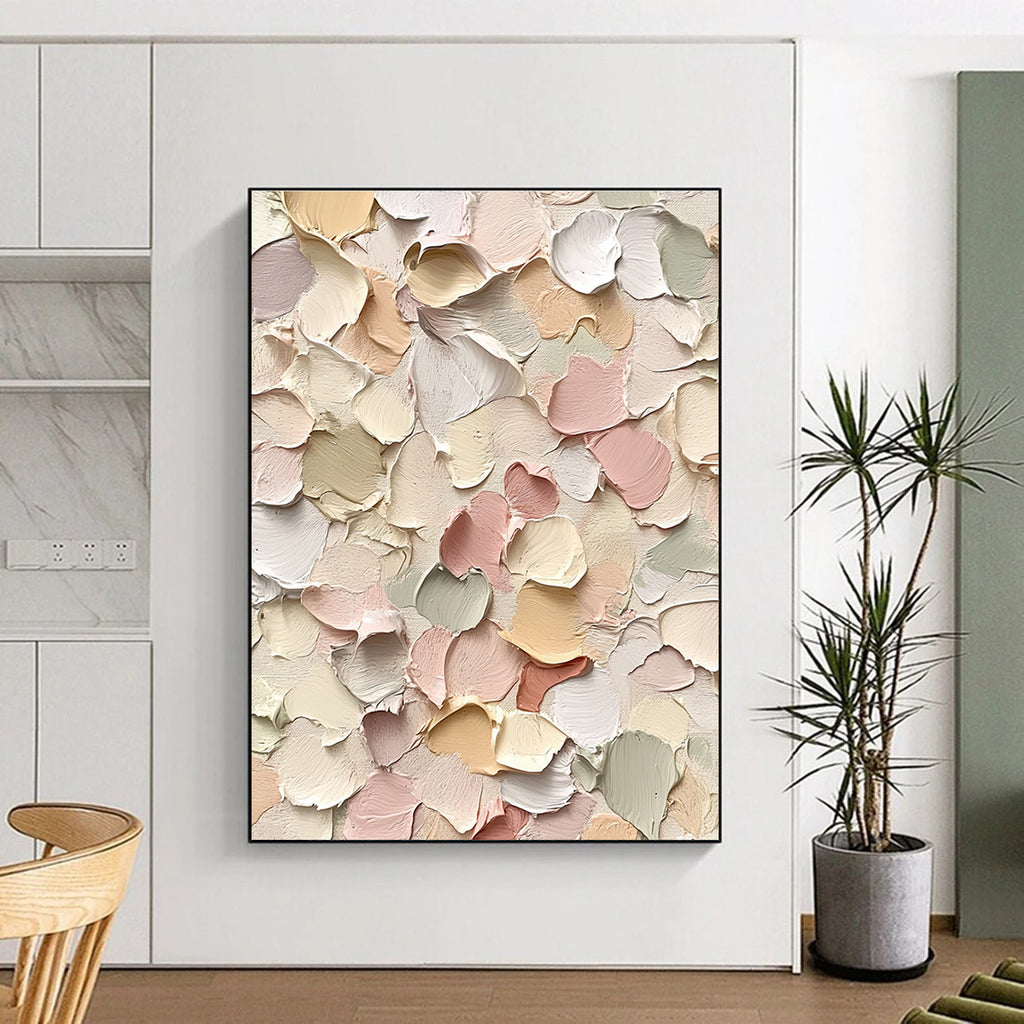 Pastel Colored Abstract Painting with Thick Brushstrokes GER054