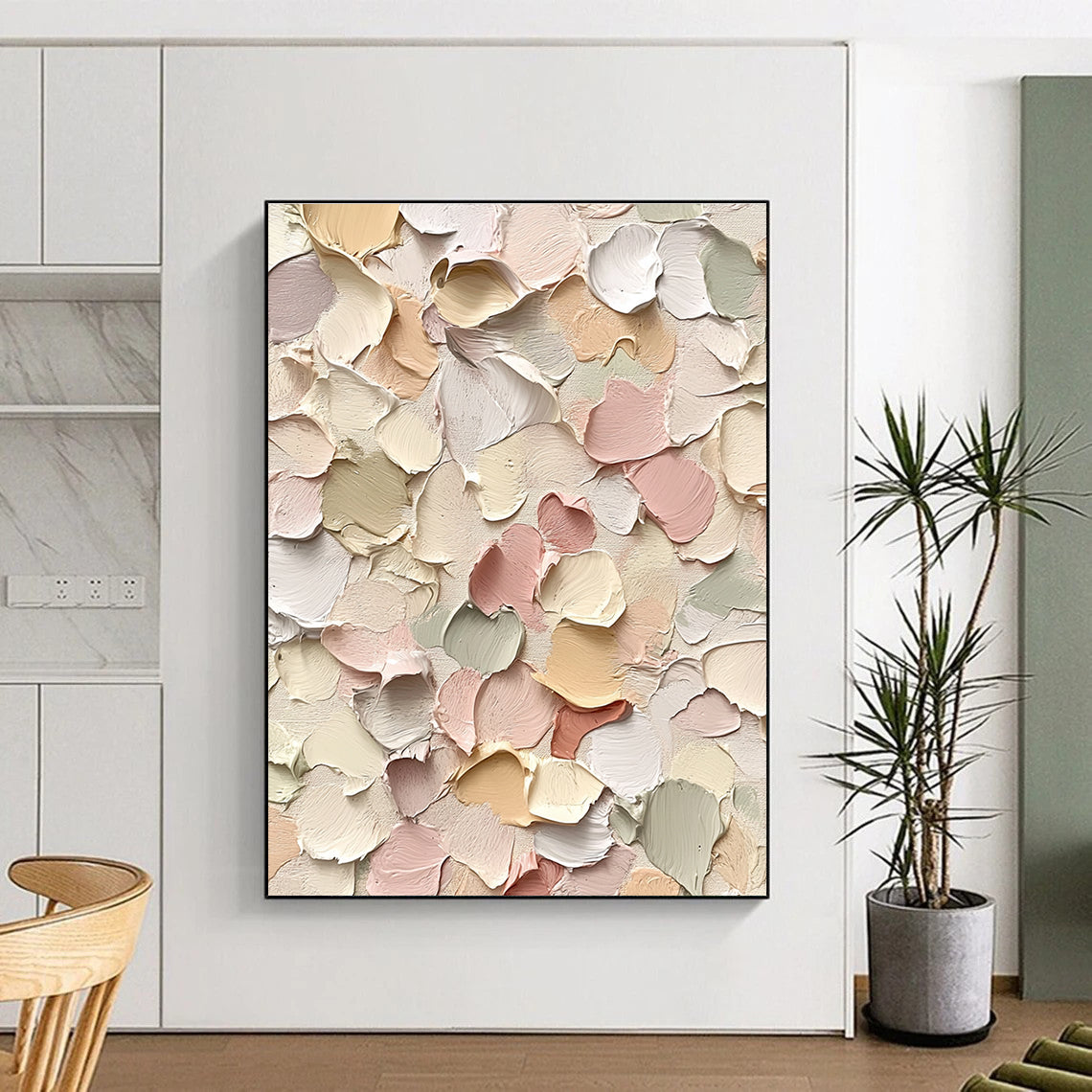 Pastel Colored Abstract Painting with Thick Brushstrokes GER054