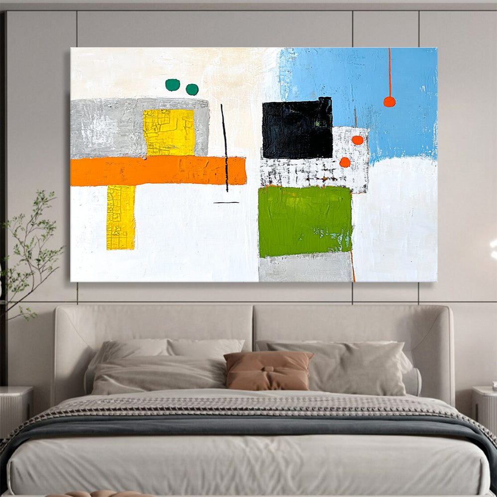 Colorful Geometric Abstract Painting with Playful Shapes DYP258