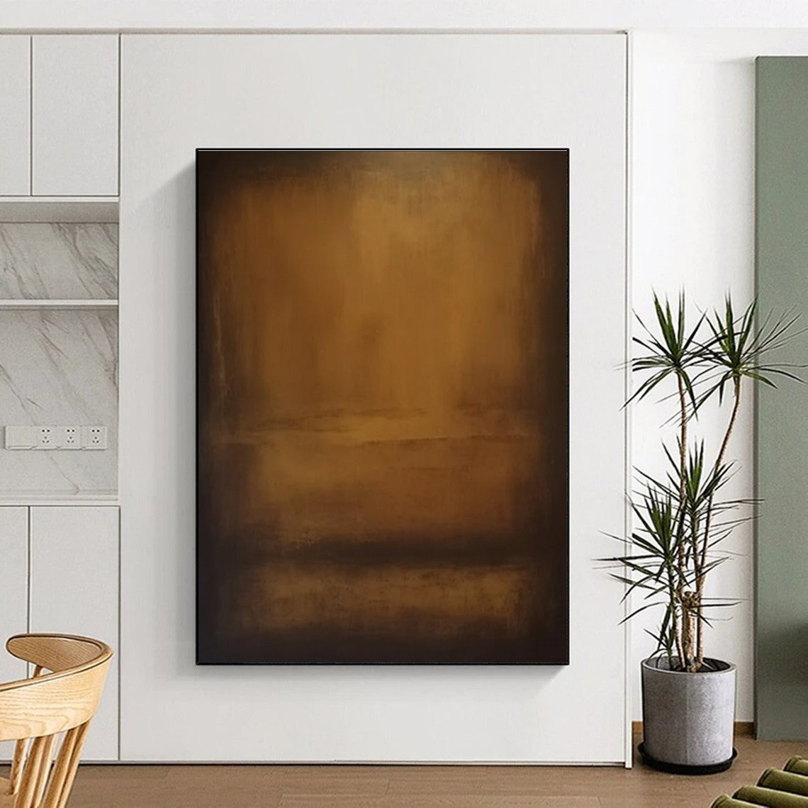 Brown Gradient Minimalist Abstract Painting ADGE372