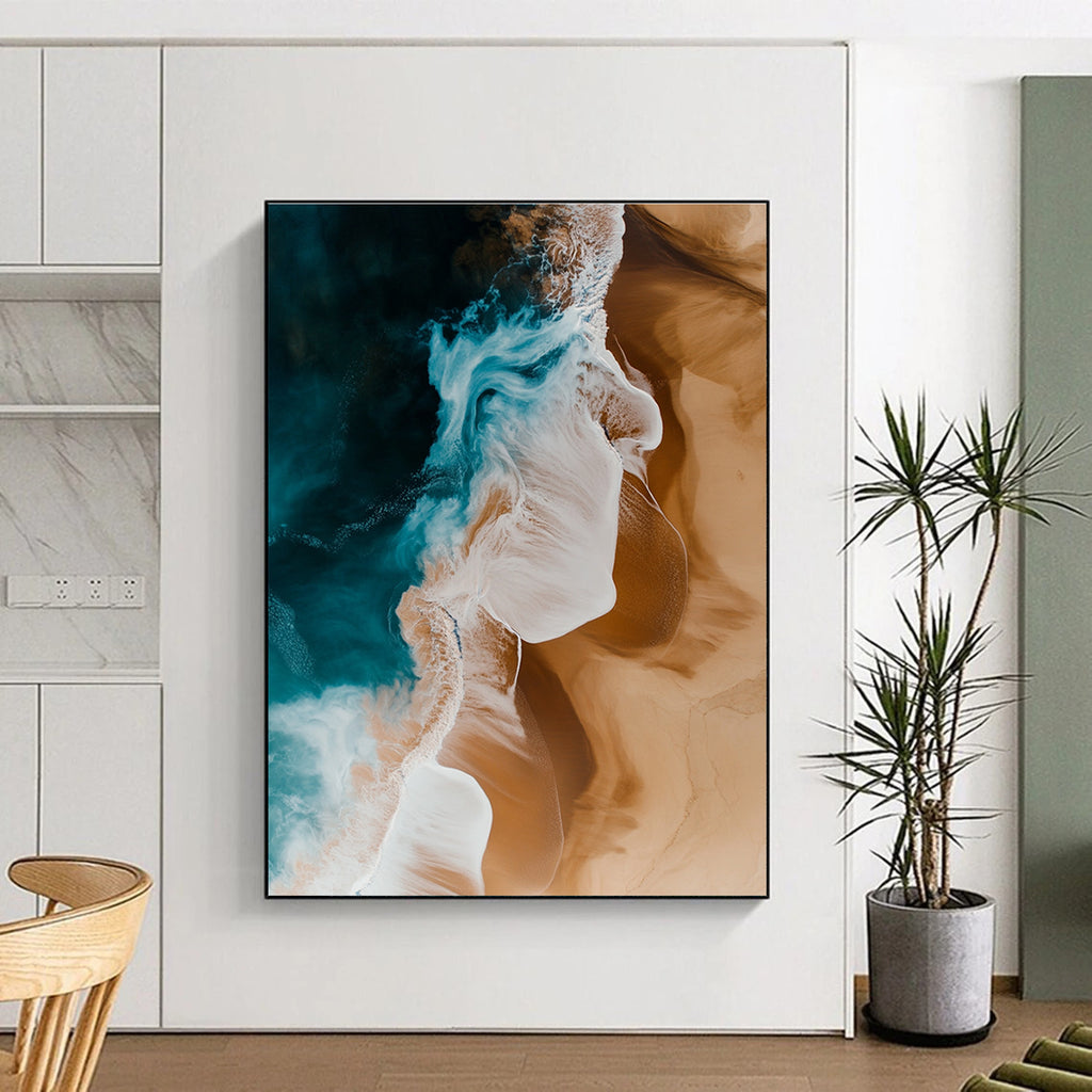 Aerial Beach Abstract with Blue and Brown Tones GER311