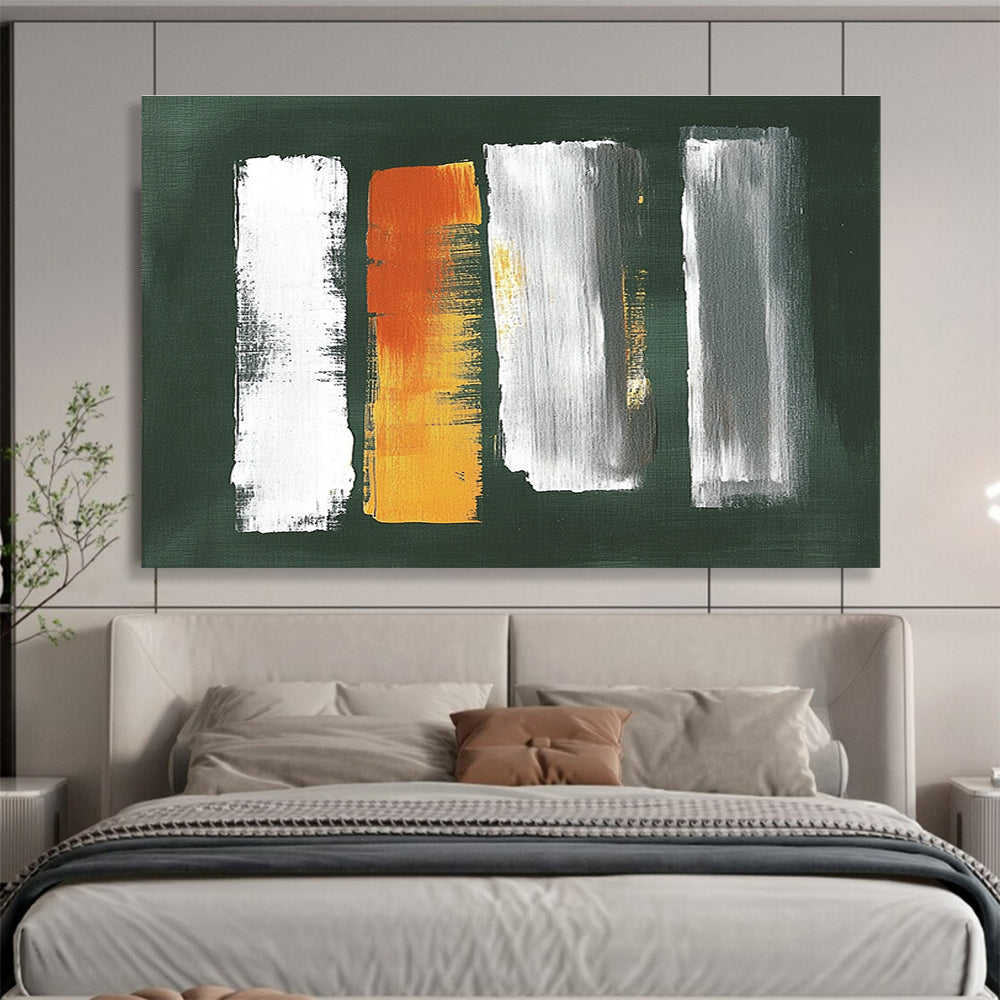 Green Background Color Strokes Abstract Painting DYP087