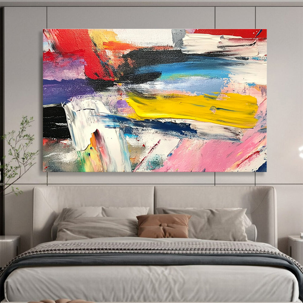 Red Yellow Purple - Colorful Stroke Abstract Painting DYP029