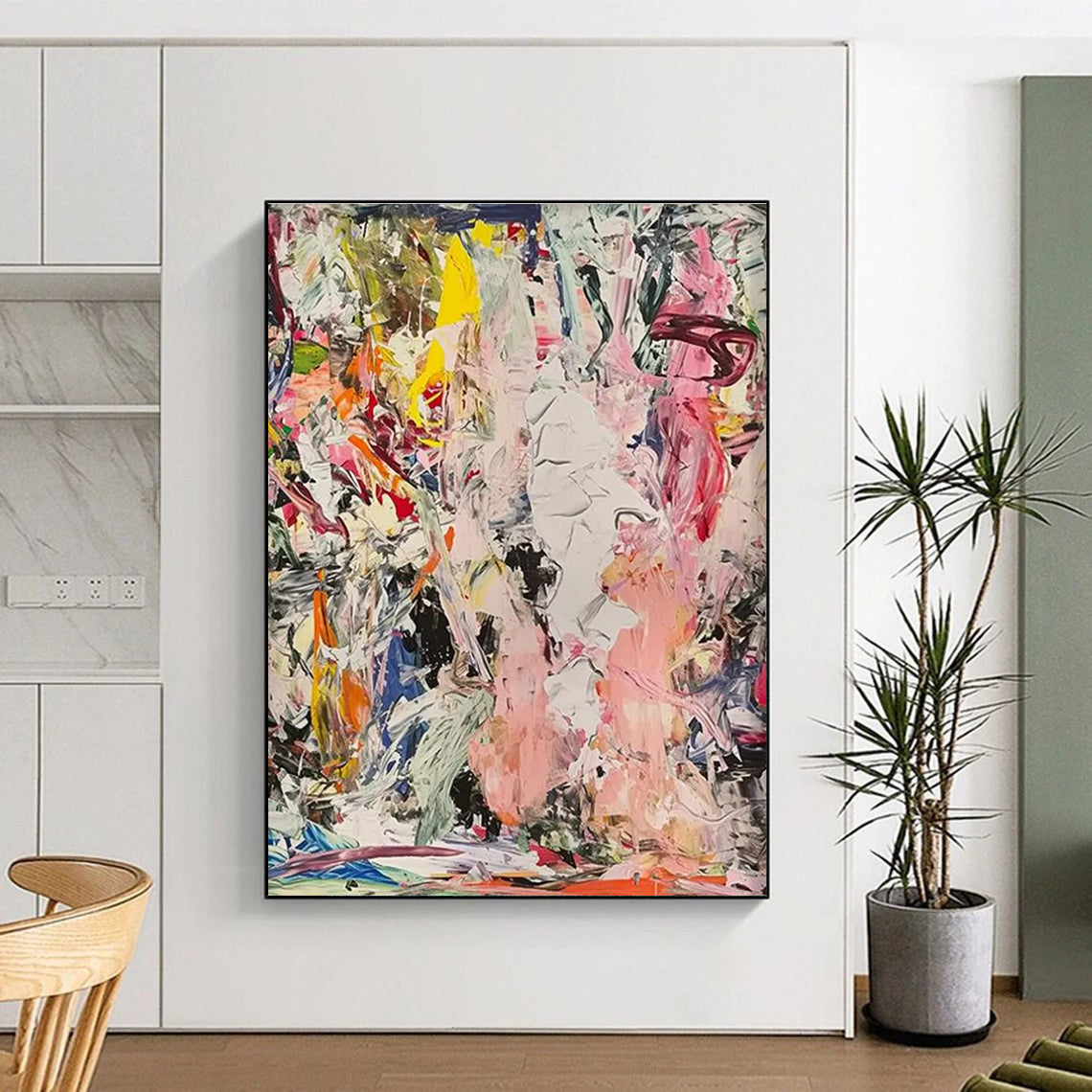 Chaotic Color Blend Abstract Painting with Vivid Strokes ADGE097