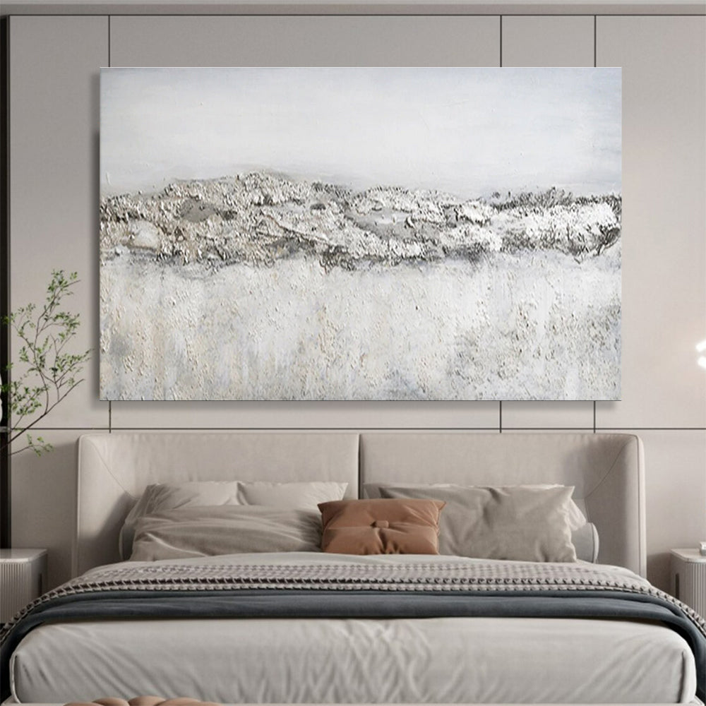 Textured Minimalist Abstract Painting with Subtle Grey Tones THY262