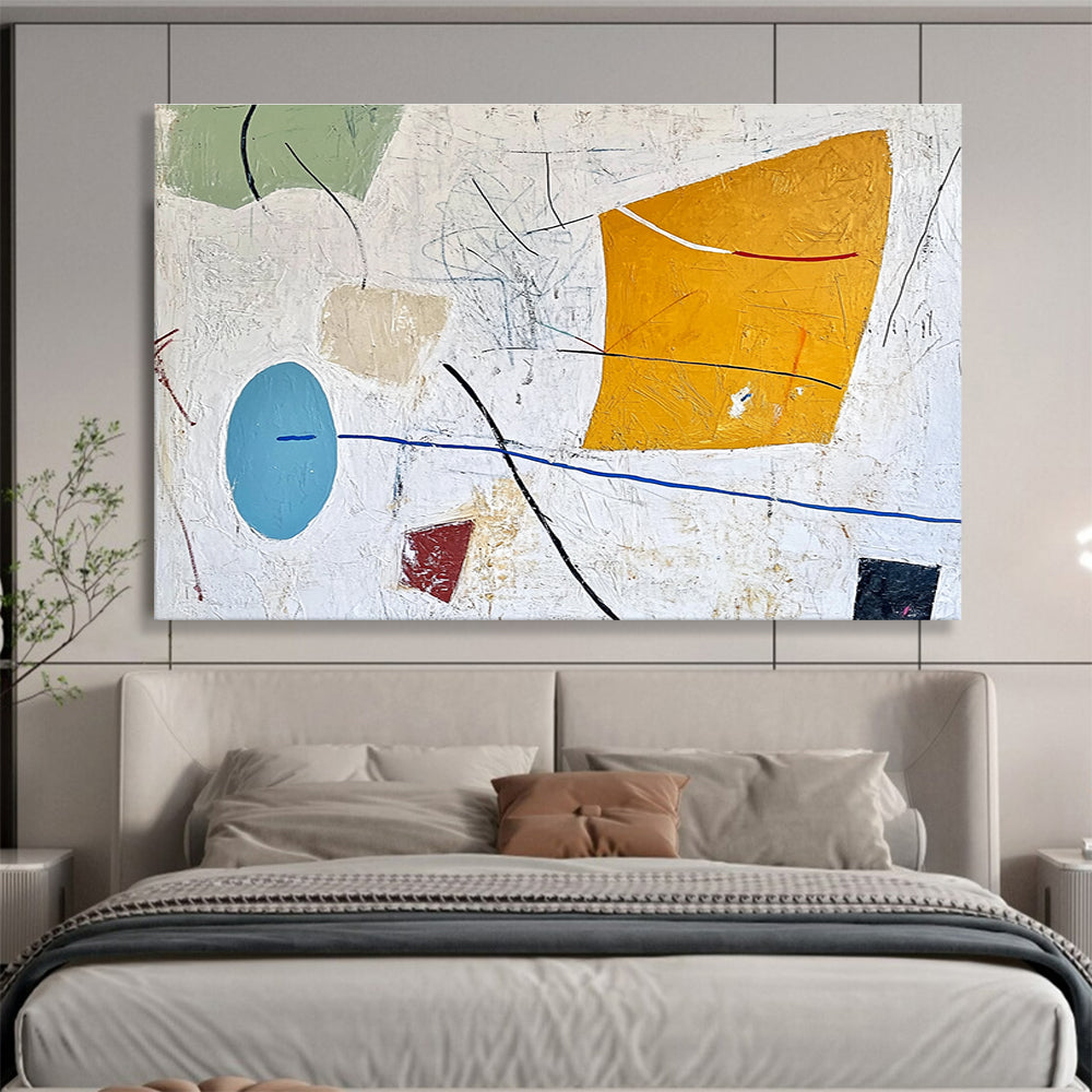 Mixed Shapes Abstract Painting with Colorful Elements DYP456