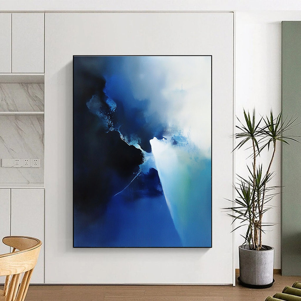 Blue Mist - like Abstract Painting with Subtle Gradients GER401