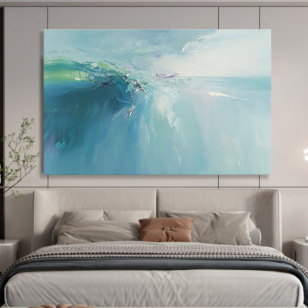 Soft Blue Abstract Painting with Gentle Brushstrokes DYP208