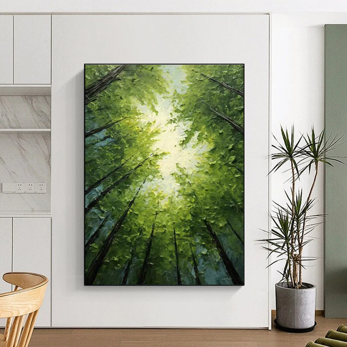 Green Forest Light Abstract Painting ADGE266