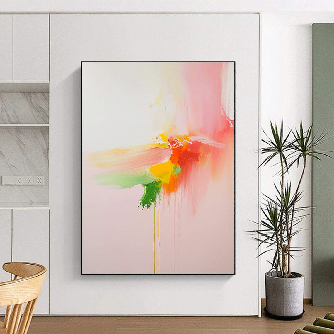 Pastel Color Burst Abstract Painting with Soft Dramatics GER146