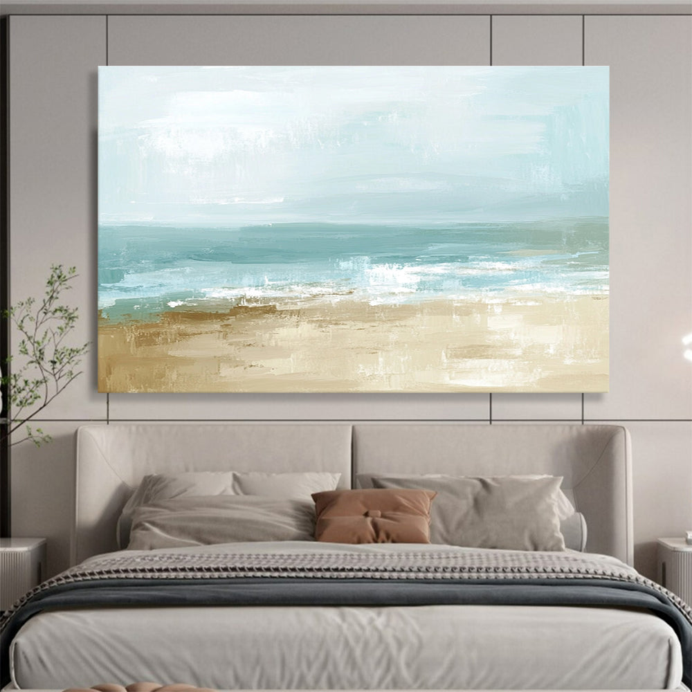 Light Blue and Beige Beach Abstract Painting DYP136