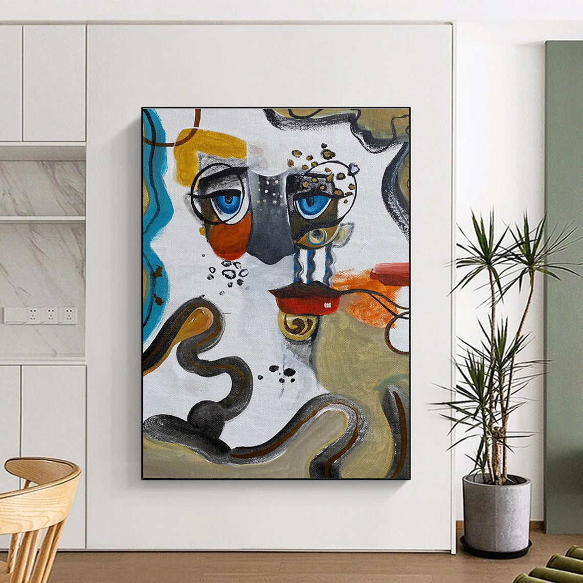 Abstract Face Composition Painting with Eclectic Elements ADGE466