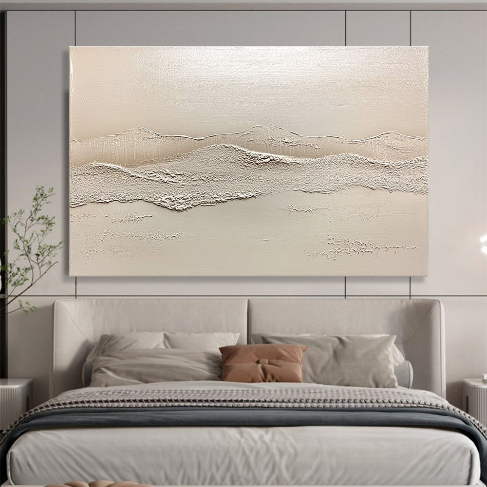 Minimalist Textured Mountains Abstract Painting in Neutral Tones DYP619
