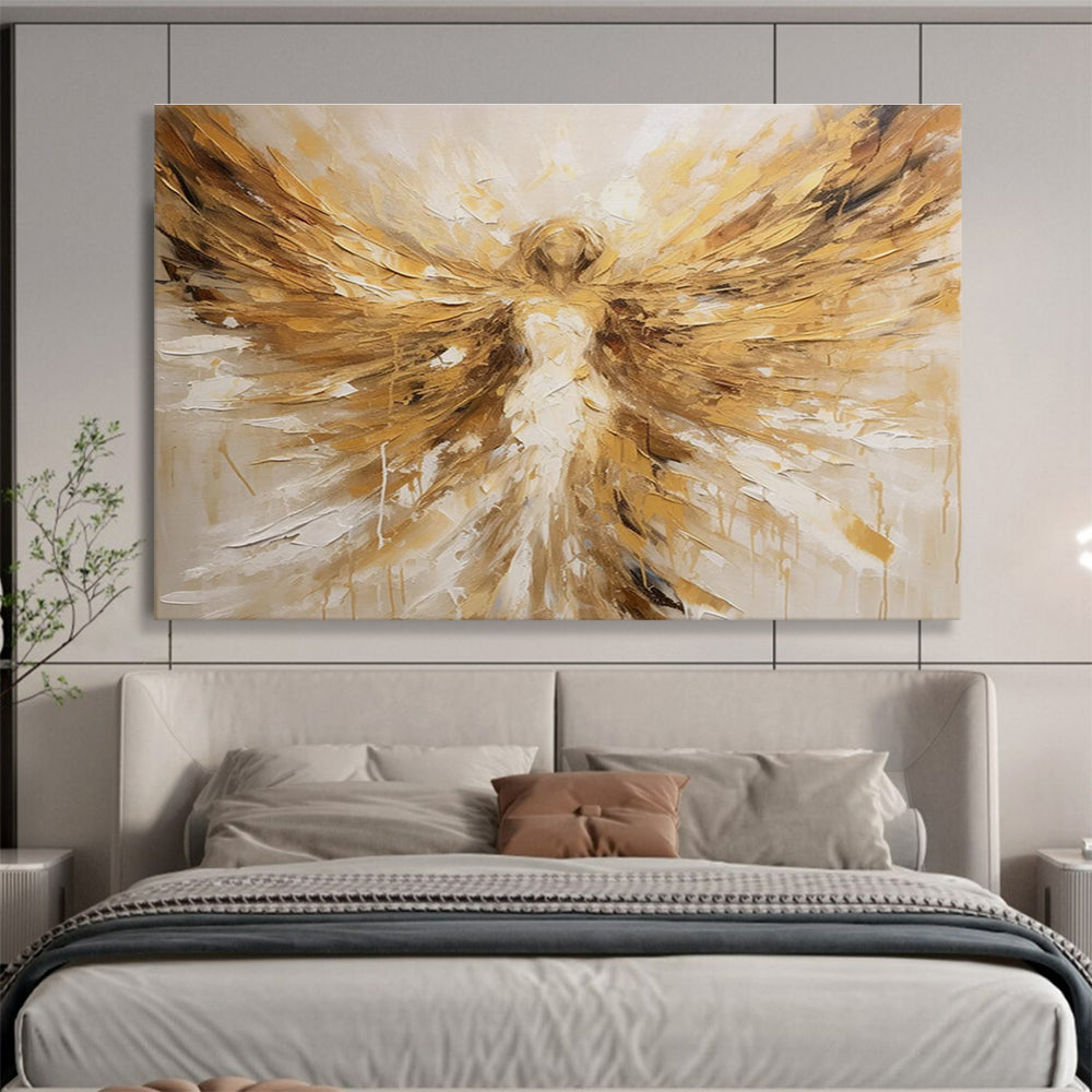Golden and White Angel - themed Abstract Painting THY081