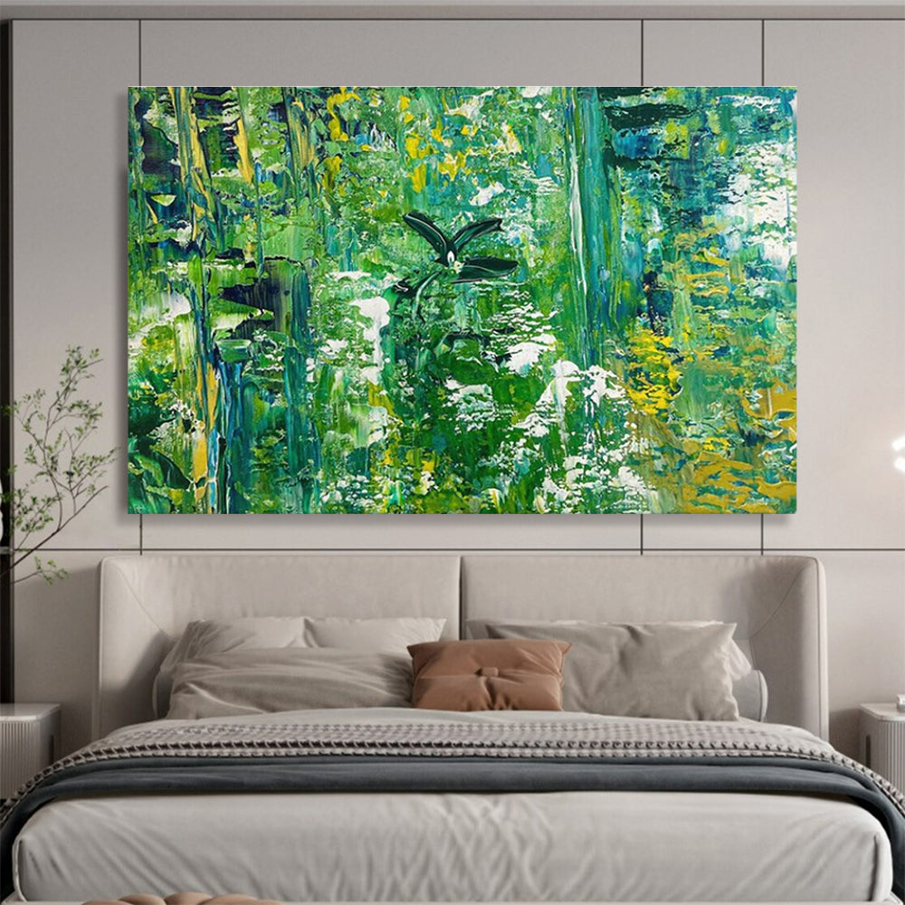Green Forest Abstract Painting with Lush - Natural Motifs THY362