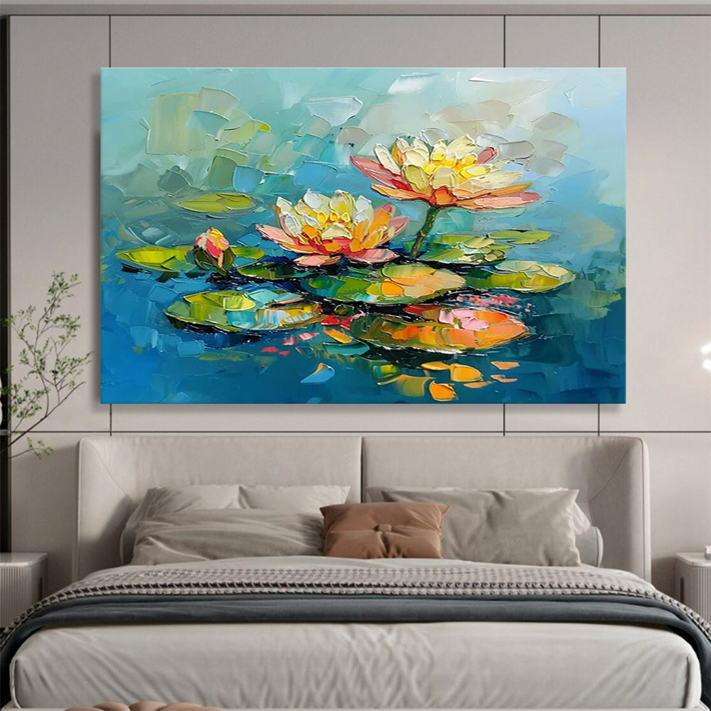 Colorful Water Lilies Abstract Painting THY087