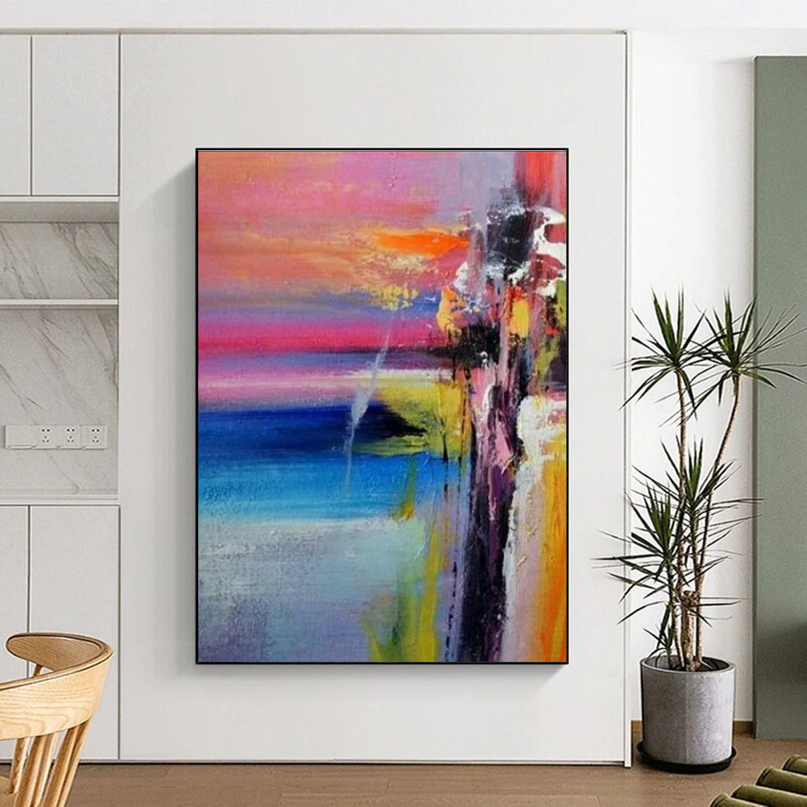 Colorful Abstract Landscape Painting with a Dreamy Vibe ADGE419