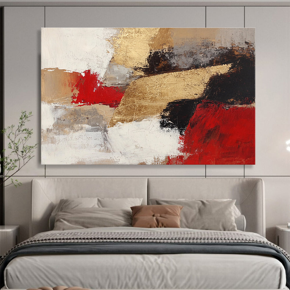 Abstract with Gold and Red Accents on Neutral Background DYP539