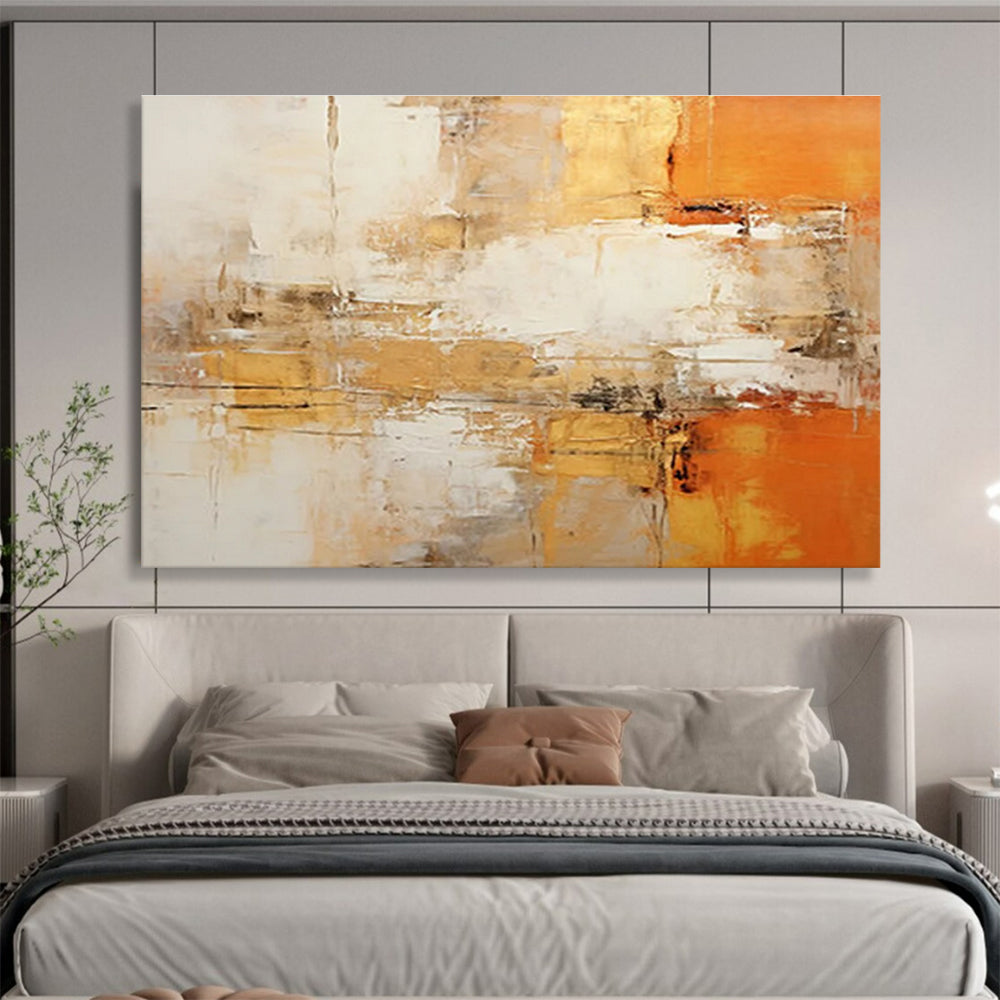 Orange Beige and White Abstract Painting THY095