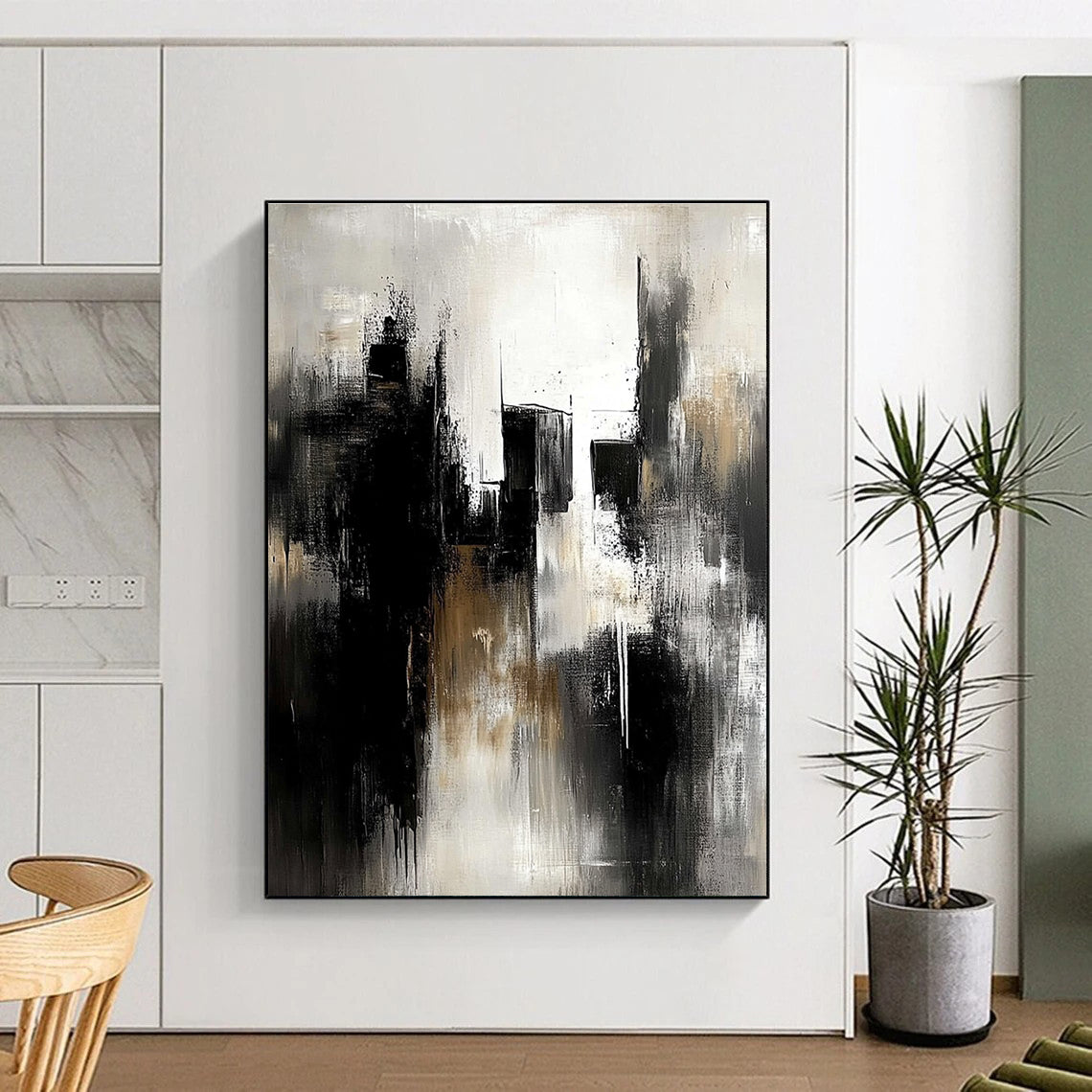 Urban Abstract with Black White and Gray GER358