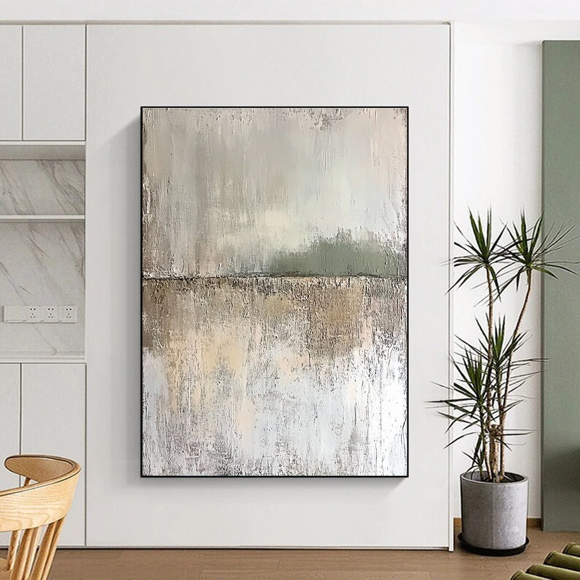 Textured Neutral Abstract Painting with Subtle Shades GER703
